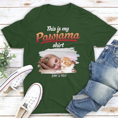 Pajama With Pet Photo - Personalized Custom Unisex T-shirt