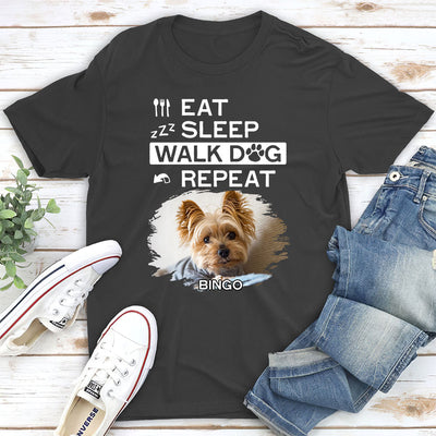 Eat Sleep Walk - Personalized Custom Unisex T-shirt