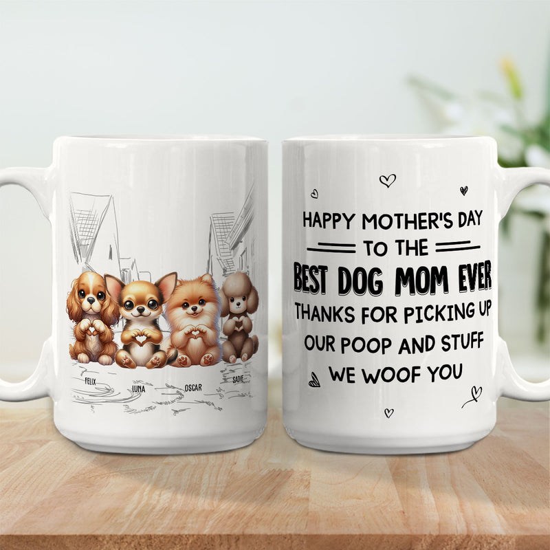 To The Best Dog Mom Ever - Personalized Custom Coffee Mug