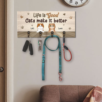 Life Is Good - Personalized Custom Wooden Key Holder