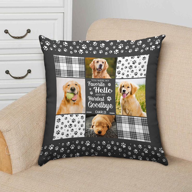 Favorite Hello And Hardest Goodbye - Personalized Custom Throw Pillow