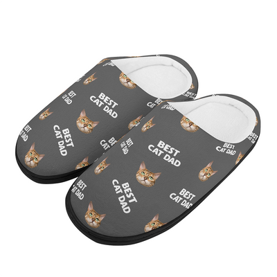 Best Mom Dad Pet Face - Personalized Custom Plush Slippers