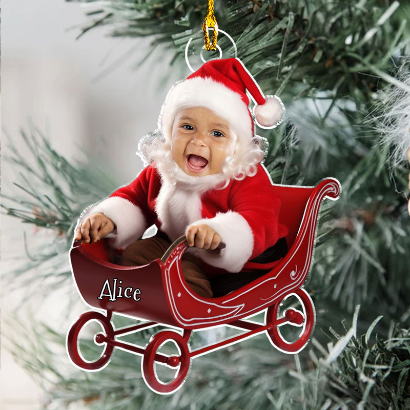 Custom Face Baby Santa - Personalized Custom Acrylic Ornament