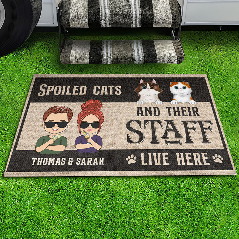 Cat And Staff - Personalized Custom Doormat