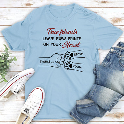 True Friend Leaves Paw Prints - Personalized Custom Unisex T-shirt