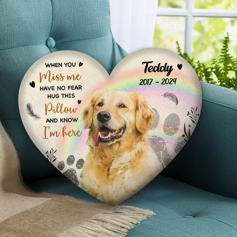 When You Miss Me Hug This Pillow - Personalized Custom Shaped Pillow