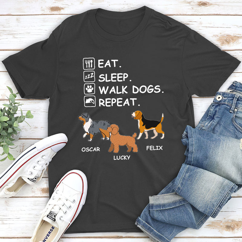 Eat Sleep Walk Repeat - Personalized Custom Unisex T-shirt