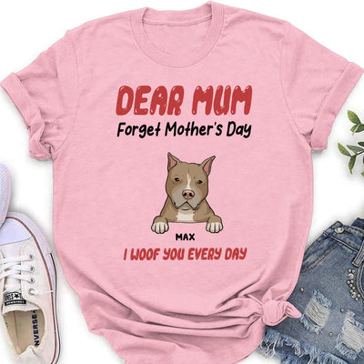 We Woof You Every Day Peeking Dog - Personalized Custom Women's T-shirt