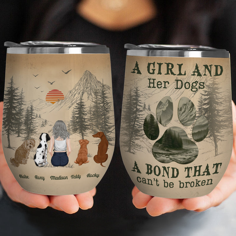 A Girl And Her Dog - Personalized Custom Wine Tumbler