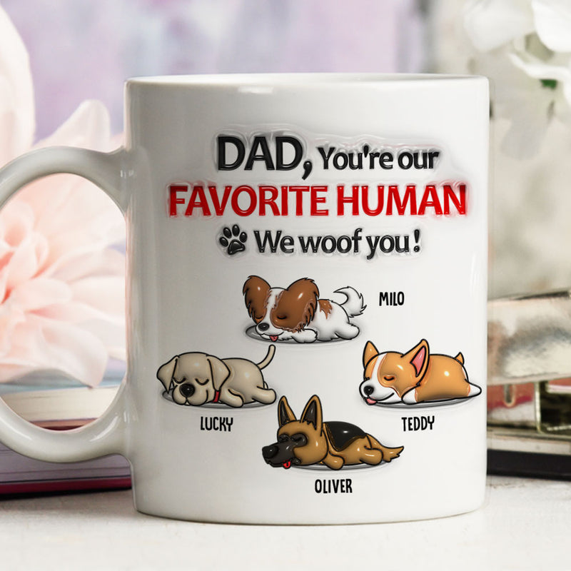 Woof You Dad - Personalized Custom 3D Inflated Effect Mug