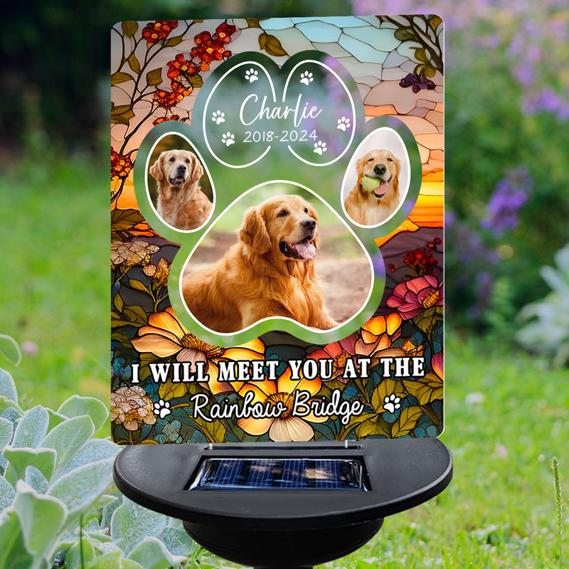 I Will Meet You At The Rainbow Bridge - Personalized Custom Solar Light