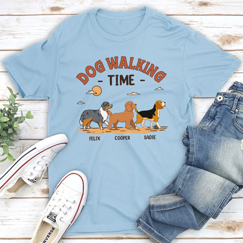 Dog Walking Time - Personalized Custom Unisex T-shirt