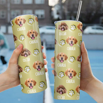 Happy Dog - Personalized Custom 3D Inflated Effect Skinny Tumbler