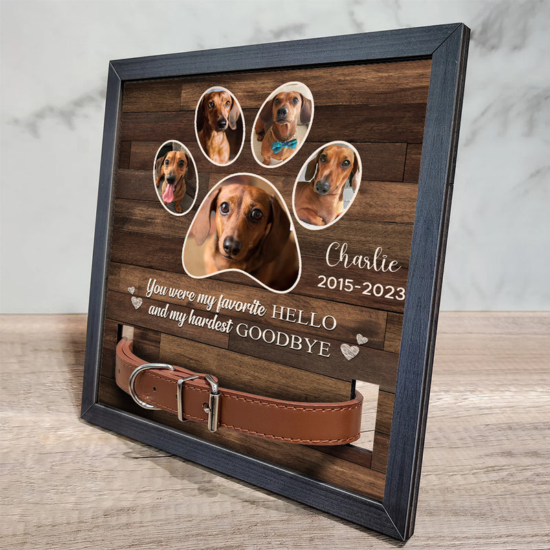 Paw Prints - Personalized Custom Collar Frame