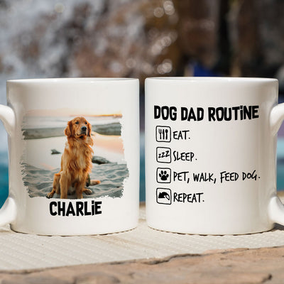 Dog Dad Routine - Personalized Custom Coffee Mug