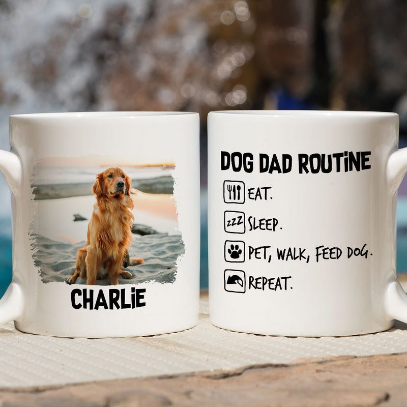 Dog Dad Routine - Personalized Custom Coffee Mug