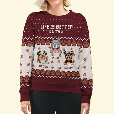 Life Is Better - Personalized Custom All-Over-Print Sweatshirt