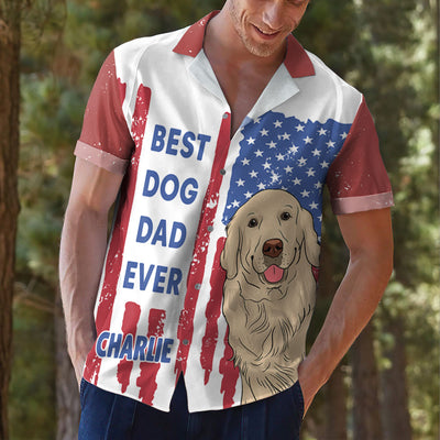 American Best Dog Dad - Personalized Custom Hawaiian Shirt