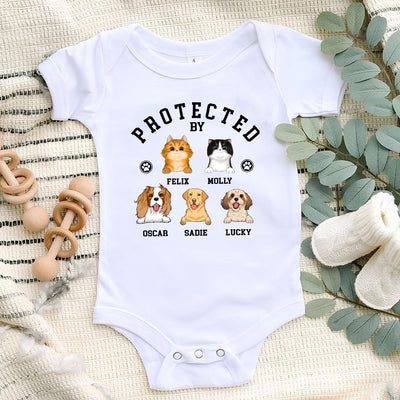 Protected By Pets - Personalized Custom Baby Onesie