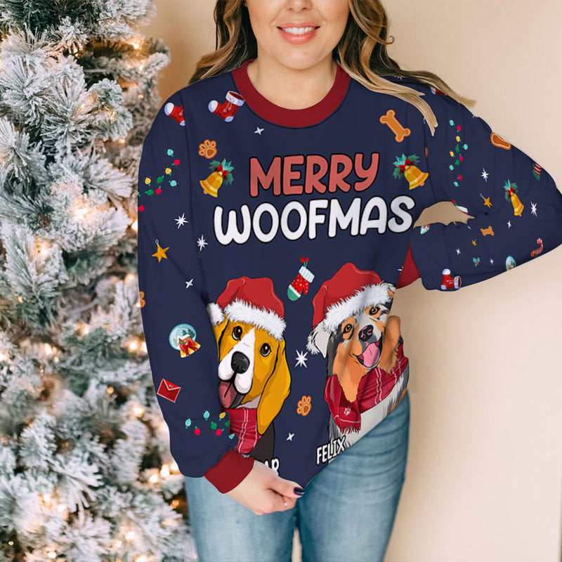 Woofmas Dog - Personalized Custom All-Over-Print Sweatshirt