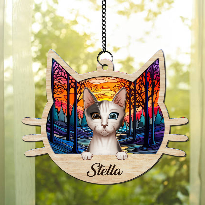 I Love My Cat - Personalized Custom Suncatcher