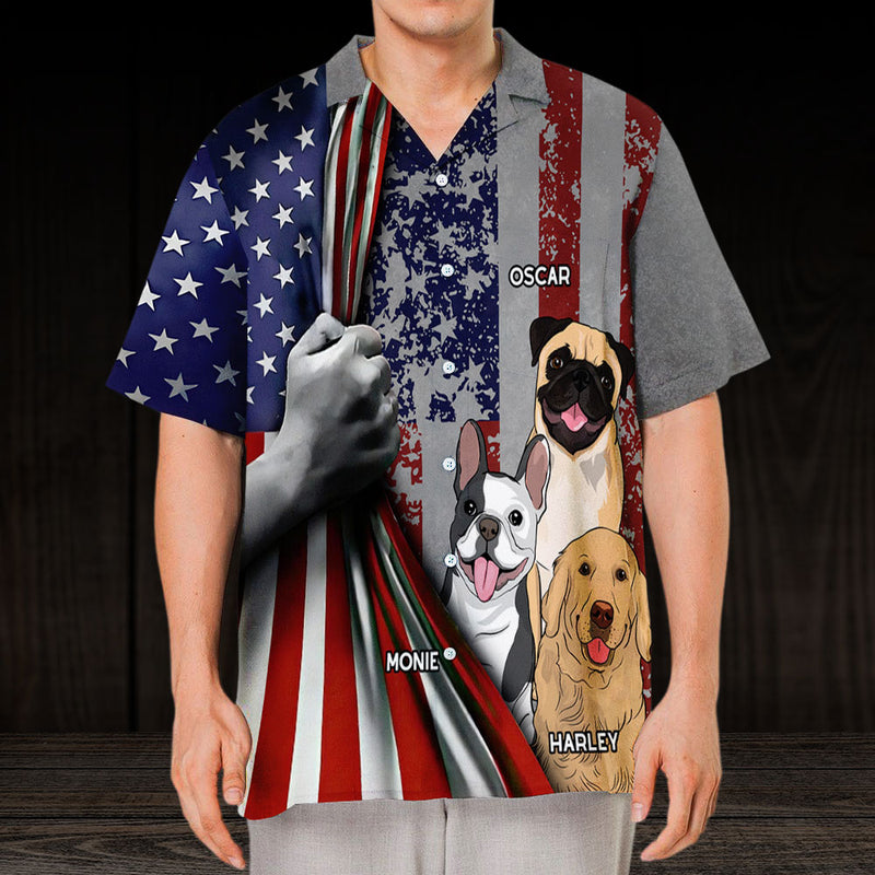 American Proud Dog - Personalized Custom Hawaiian Shirt