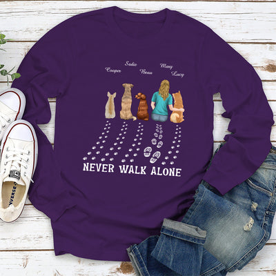 Never Walk Alone - Personalized Custom Long Sleeve T-shirt