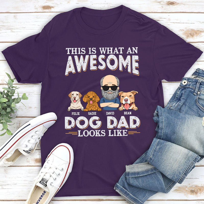 Awesome Dog Dad Look Like - Personalized Custom Premium T-shirt