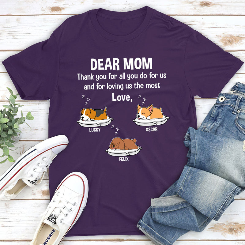 Mom Thanks For Your Love - Personalized Custom Unisex T-shirt