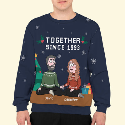 Together Since - Personalized Custom All-Over-Print Sweatshirt