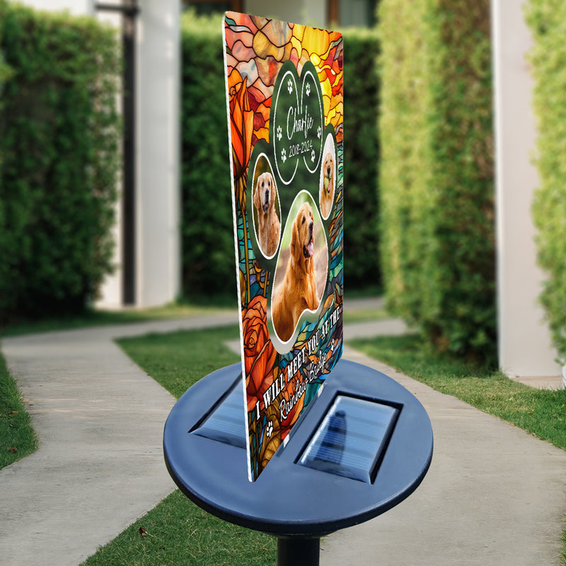 I Will Meet You At The Rainbow Bridge - Personalized Custom Solar Light