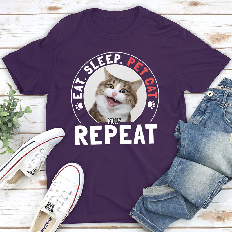 Pet Cat Repeat - Personalized Custom Premium T-shirt