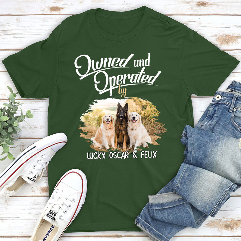 Operated By My Furbaby - Personalized Custom Premium T-shirt