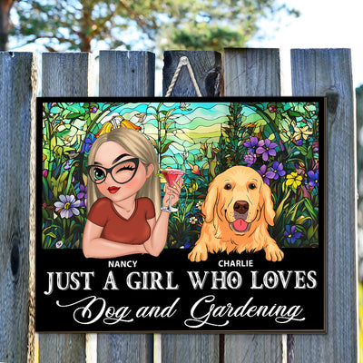 I Love Dogs And Gardening - Personalized Custom Wood Sign