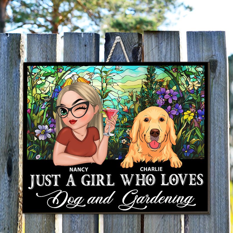 I Love Dogs And Gardening - Personalized Custom Wood Sign