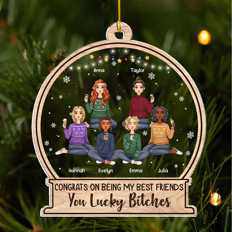 Bestie You Lucky - Personalized Custom Acrylic Ornament