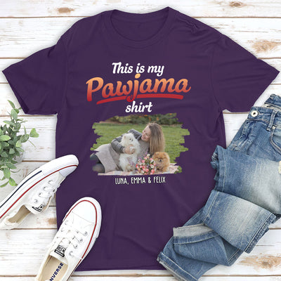 Pajama With Pet Photo - Personalized Custom Unisex T-shirt