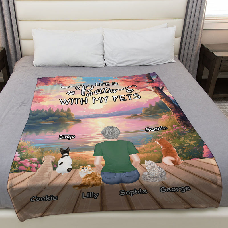 Better With Pet - Personalized Custom Fleece Blanket