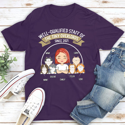 Well Qualified Cat Staff - Personalized Custom Unisex T-shirt