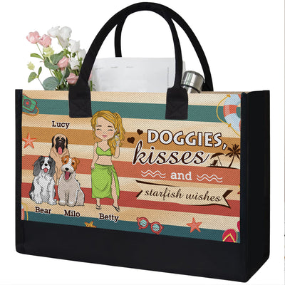 Doggie Kisses - Personalized Custom Canvas Tote Bag