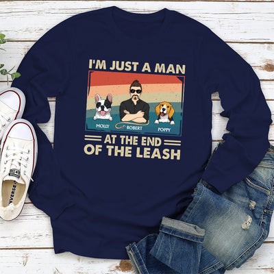 Dog Dad The Leash - Personalized Custom Long Sleeve T-shirt