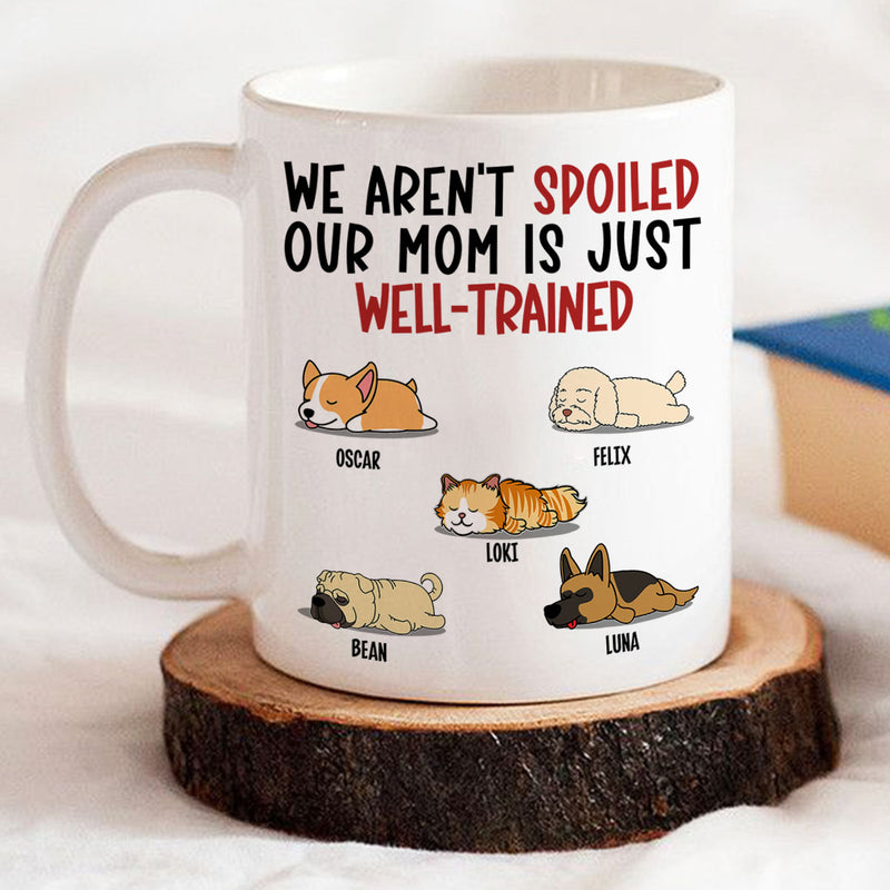 Spoiled Pet & Well Trained Dad - Personalized Custom Coffee Mug