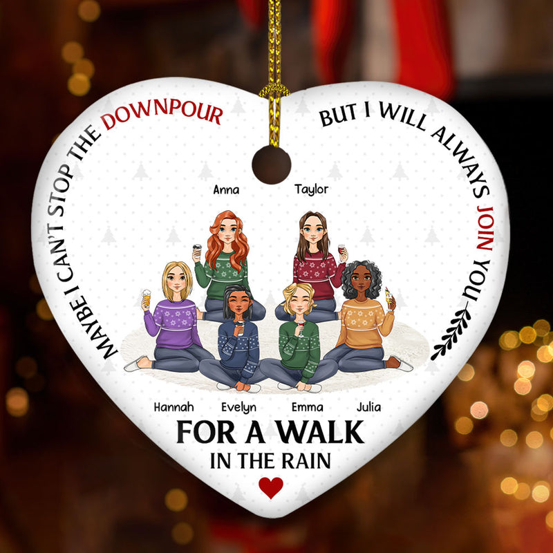 Walk In The Rain - Personalized Custom Heart Ceramic Ornament