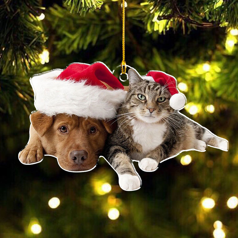 Custom Photo Pet Christmas - Personalized Custom Acrylic Ornament