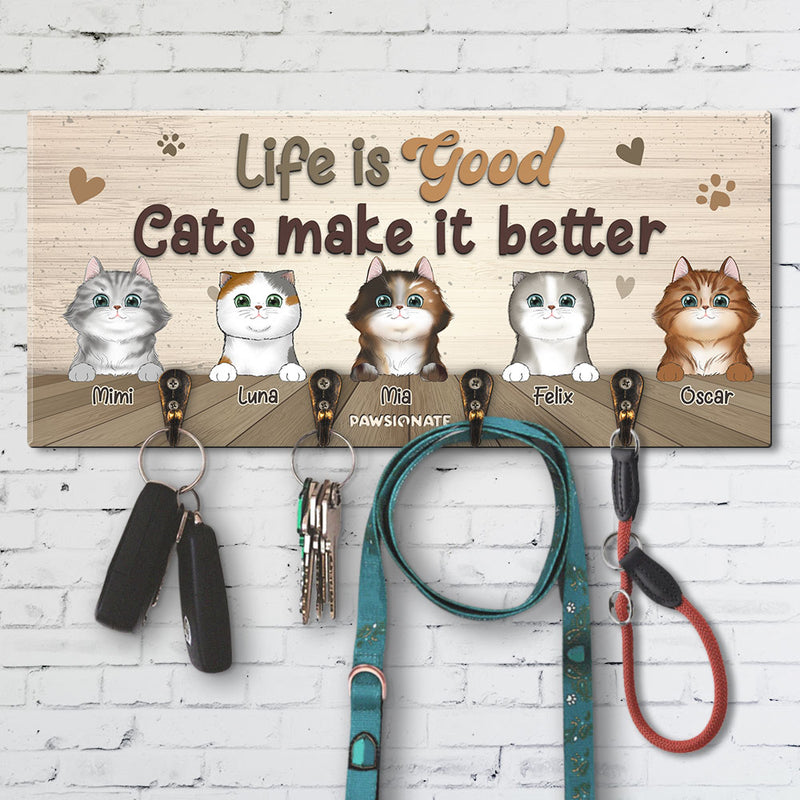 Life Is Good - Personalized Custom Wooden Key Holder