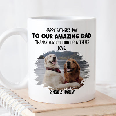 Dog Thanks For Dad - Personalized Custom Coffee Mug