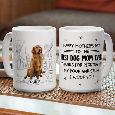 To The Best Dog Mom Ever - Personalized Custom Coffee Mug