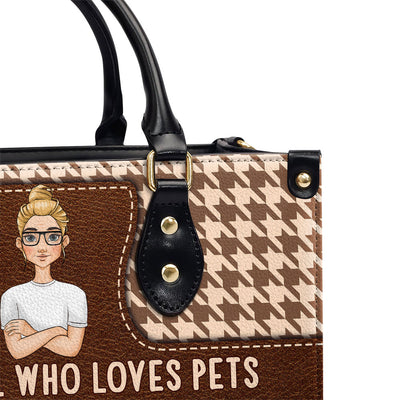 Girl With Pets - Personalized Custom Leather Bag