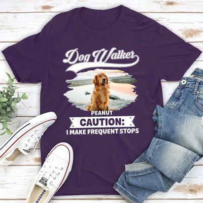 Dog Walker Caution - Personalized Custom Unisex T-shirt