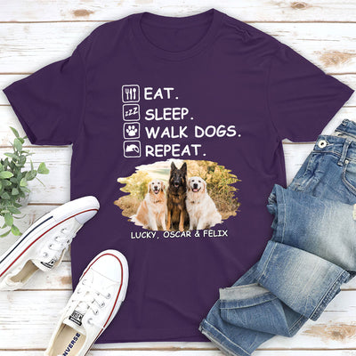 Eat Sleep Walk Repeat - Personalized Custom Unisex T-shirt